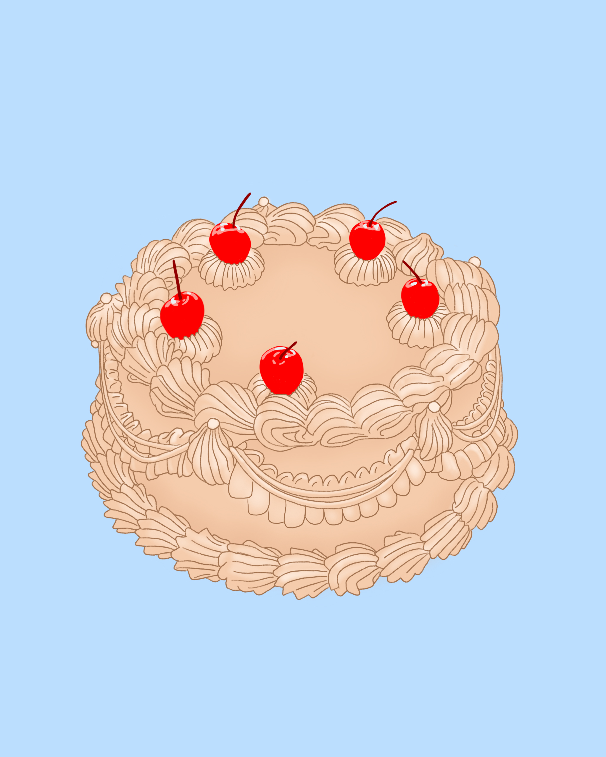White_Cake_With_Cherries